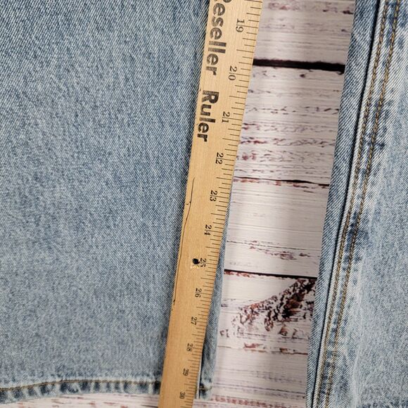 Princess Polly Women' Size 12 Holly Asymmetrical Straight Leg Button Fly Jeans - Picture 6 of 13